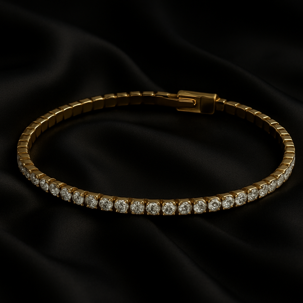 Gold tennis bracelet